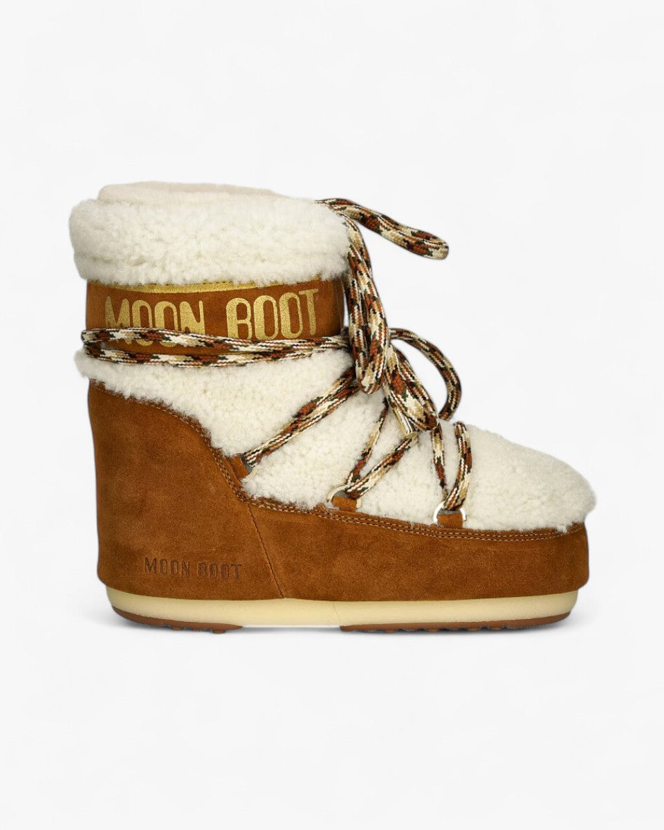 Moon Boot Śniegowce Icon Low Shearling Whisky Off White