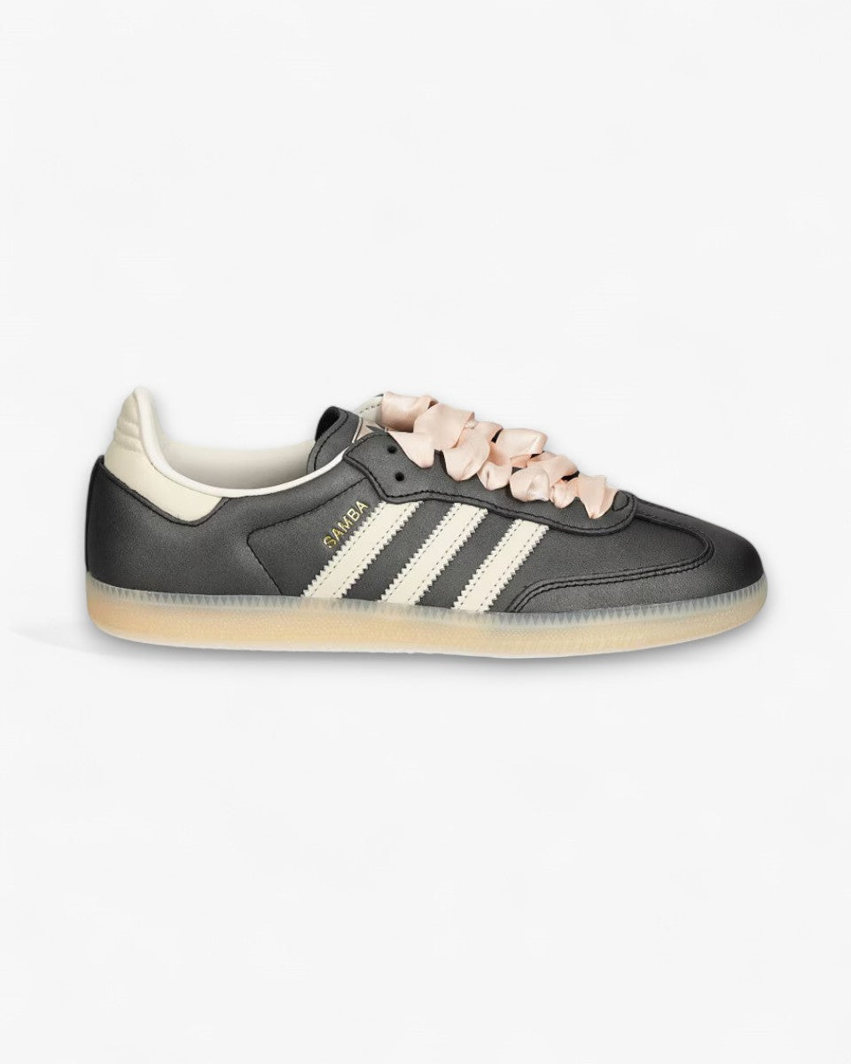 Adidas Samba OG Black Pink Ribbon Laces