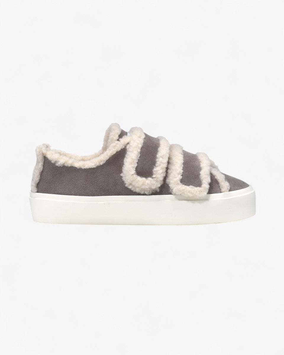 Inuikii Buty Shearling Low Velcro Szare