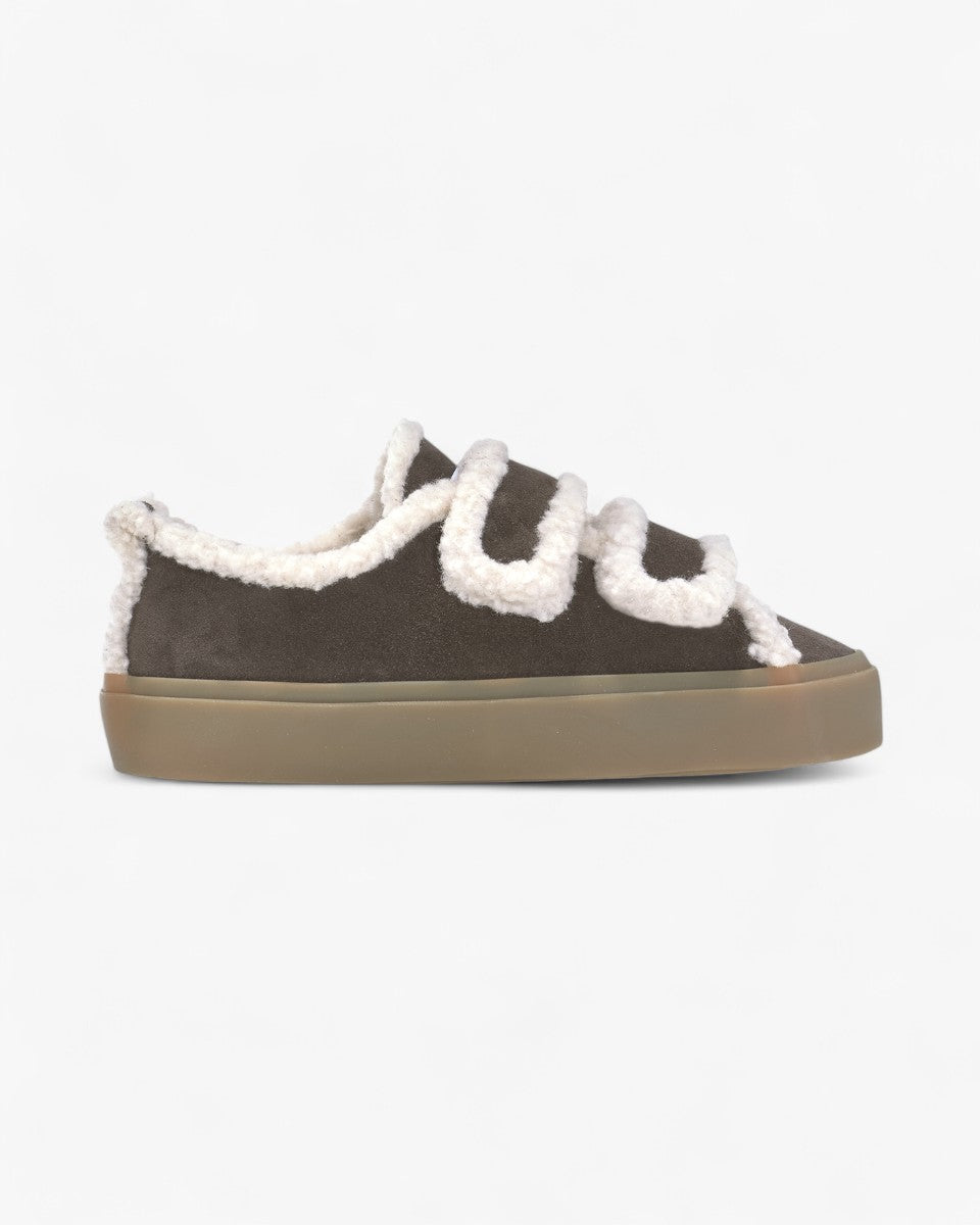 Inuikii Buty Shearling Low Velcro Ciemny Brąz