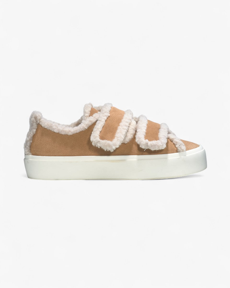 Inuikii Buty Shearling Low Velcro Beżowe