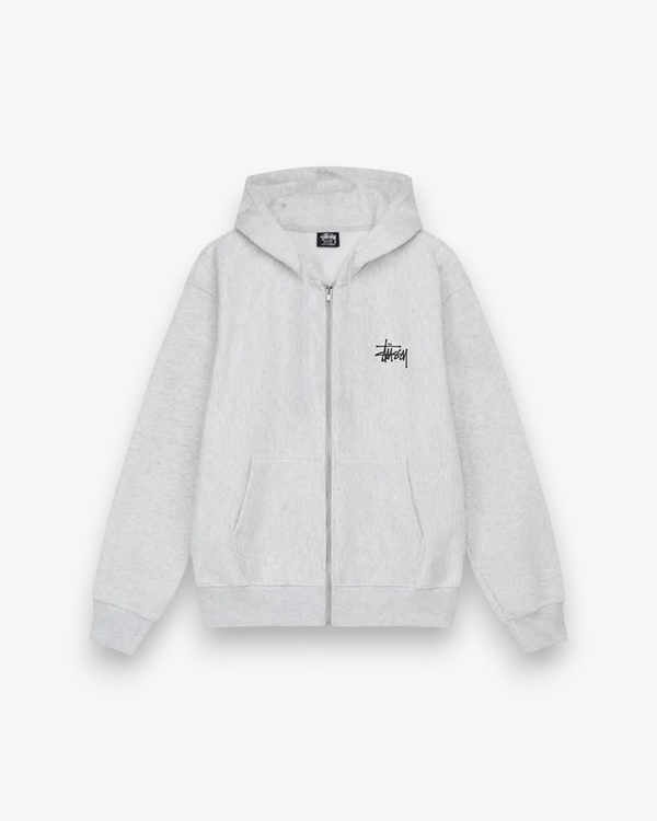 Stussy Basic Stussy Zip Hoodie Ash Heather - GOT'EM