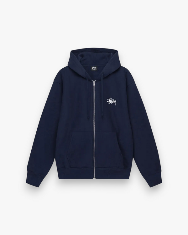 Stussy Basic Stussy Zip Hoodie Navy - GOT'EM