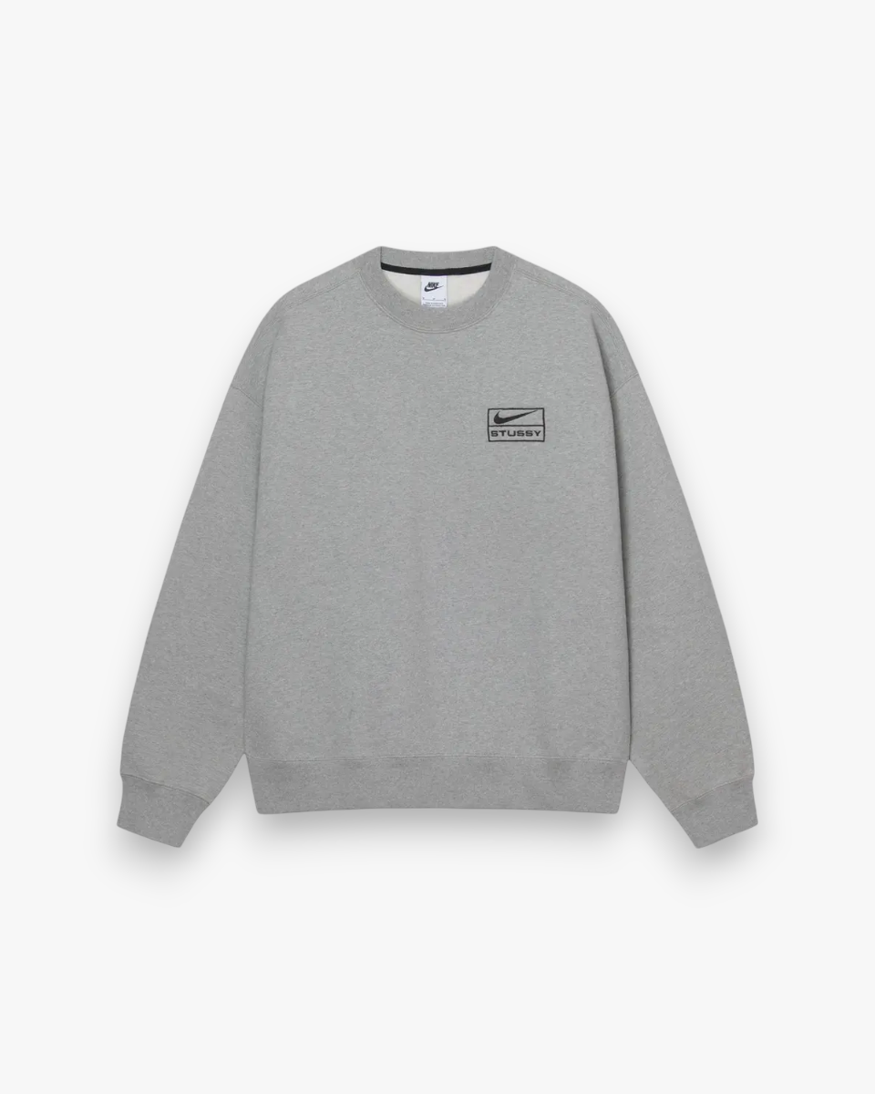 Stussy x Nike Fleece Crew Dark Grey Heather - GOT'EM