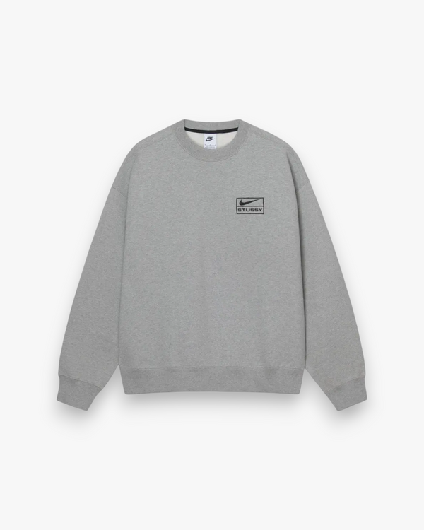 Stussy x Nike Fleece Crew Dark Grey Heather - GOT'EM