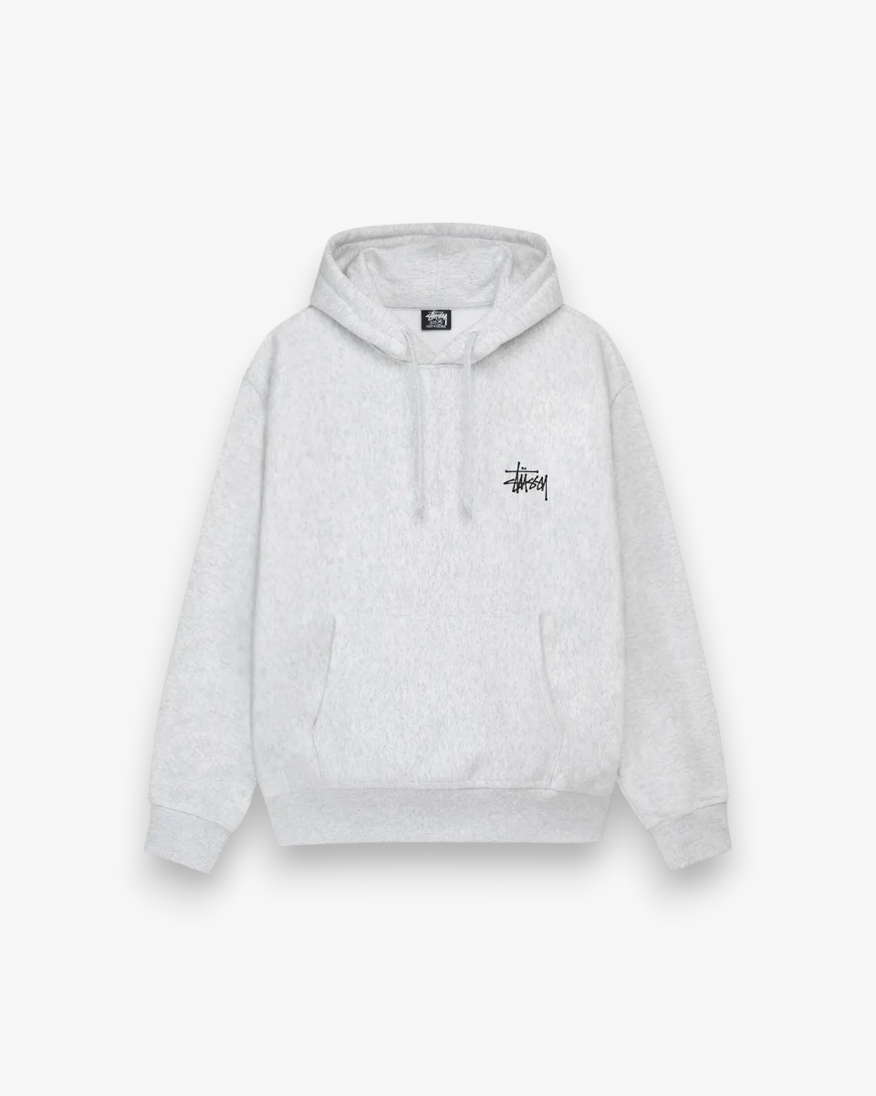 Stussy Basic Hoodie Ash Heather - GOT'EM