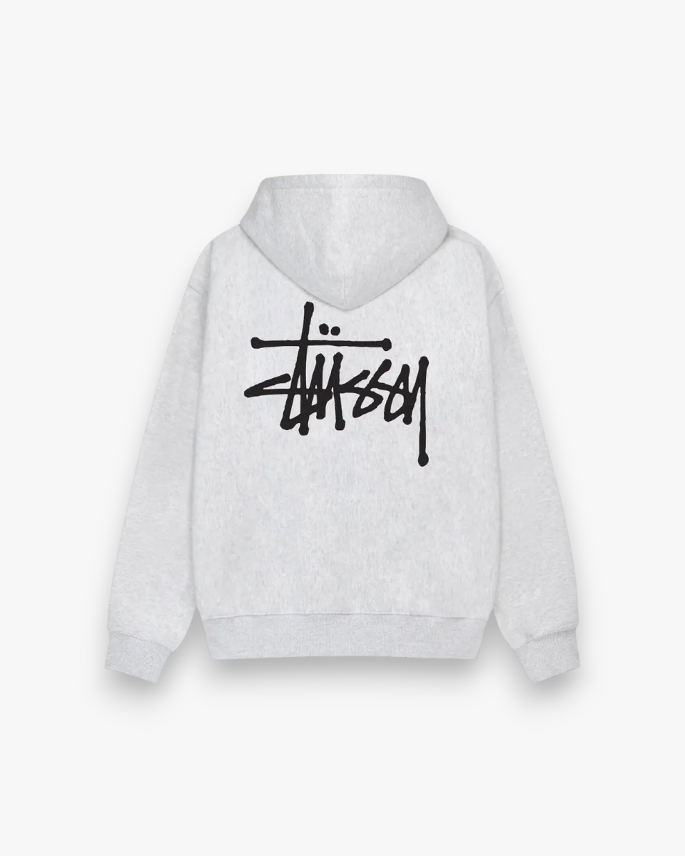 Stussy Basic Hoodie Ash Heather - GOT'EM