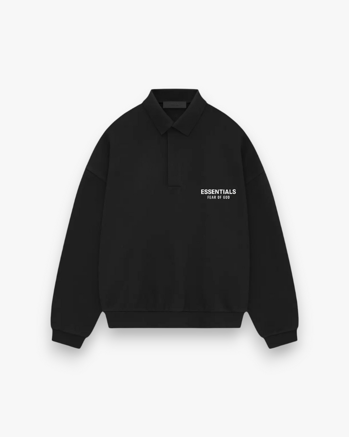 Fear of God Essentials Fleece Polo Black - GOT'EM
