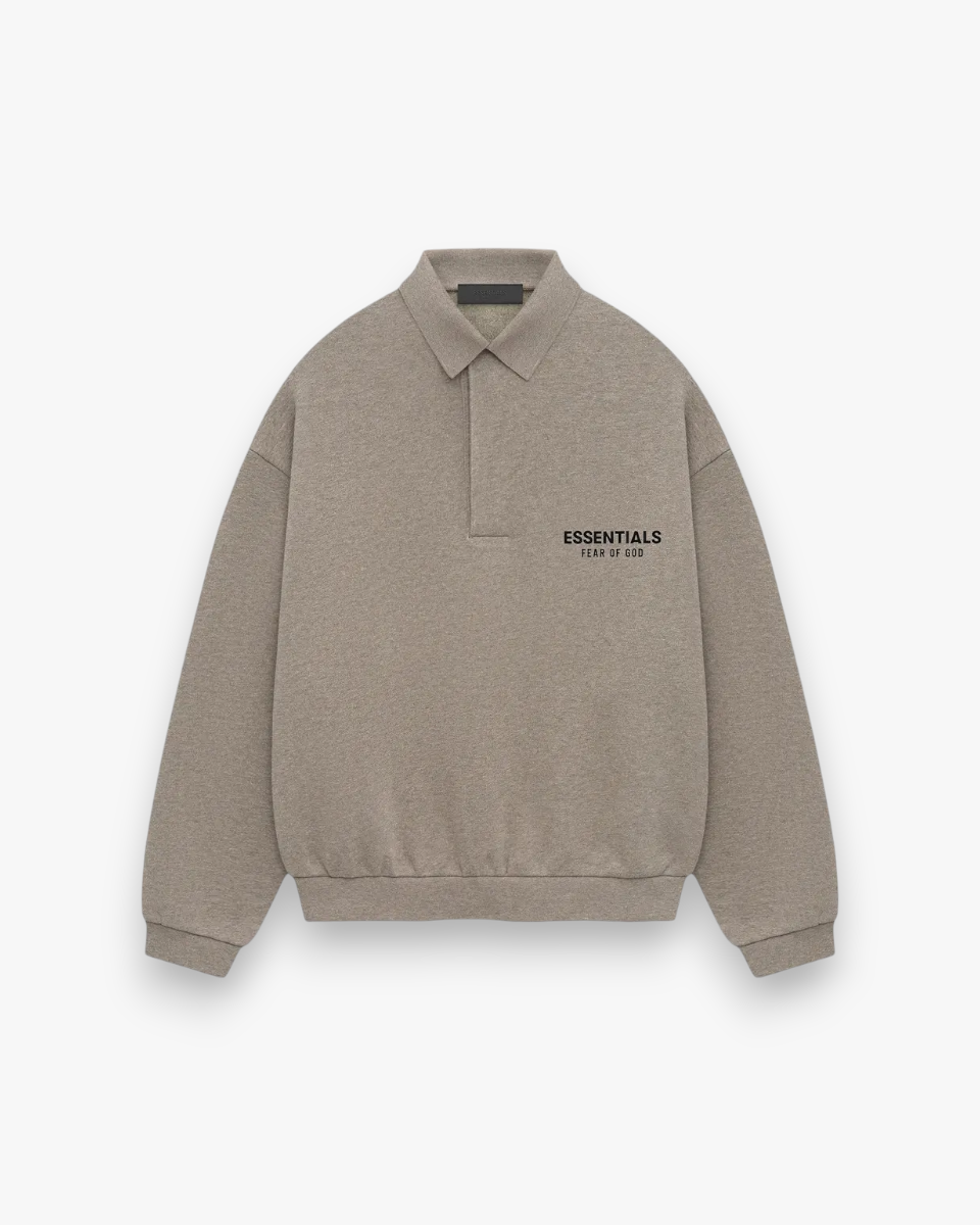 Fear of God Essentials Fleece Polo Heather Grey - GOT'EM