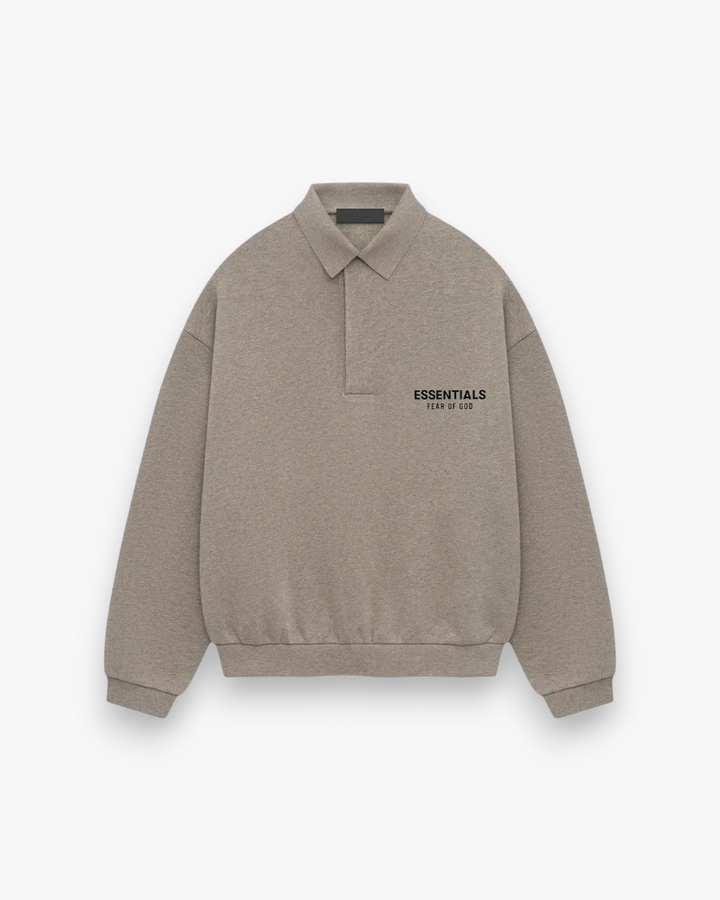 Fear of God Essentials Fleece Polo Heather Grey - GOT'EM