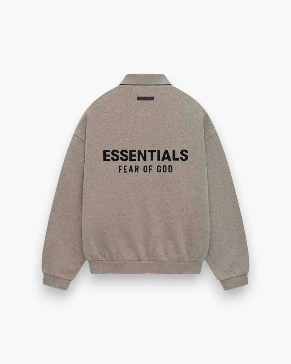 Fear of God Essentials Fleece Polo Heather Grey - GOT'EM