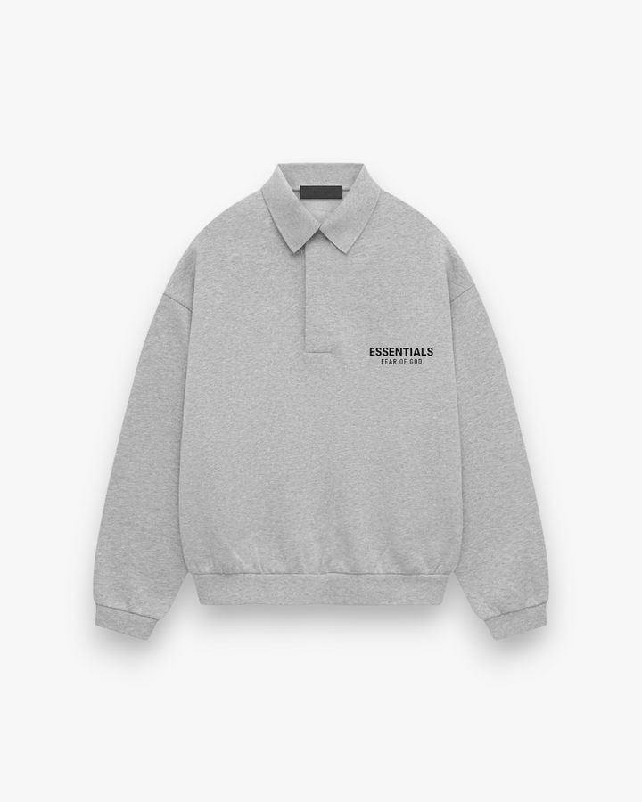 Fear of God Essentials Fleece Polo Light Heather Grey - GOT'EM
