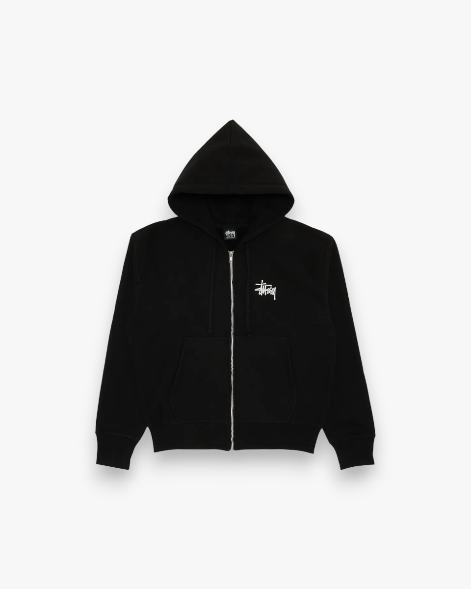 Stussy Basic Stussy Zip Hoodie Black - GOT'EM