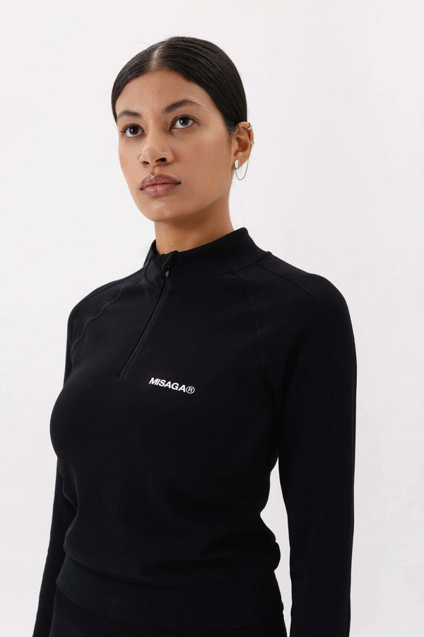 MISAGA SEAMLESS RECYCLED TOP BLACK - GOT'EM