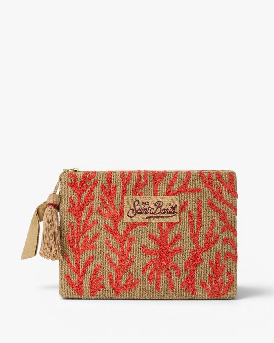 MC2 SAINT BARTH Torebka Jute Pouch Terry Coral
