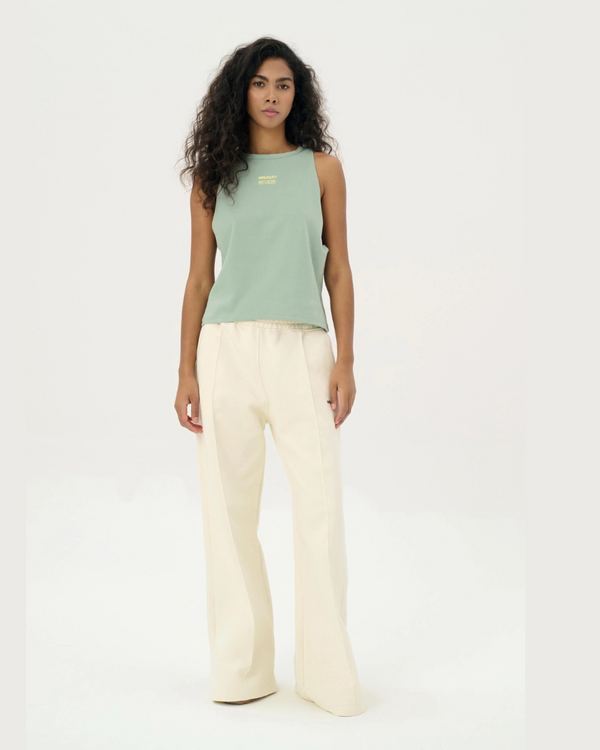 MISAGA Spodnie CREASE WIDE-LEG Kremowe - GOT'EM