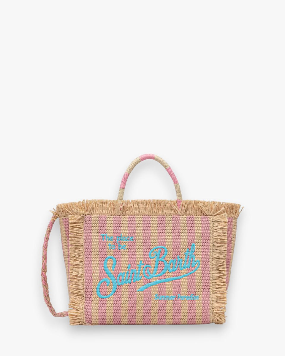 MC2 Saint Barth Torebka Colette Straw N Stripes Pink