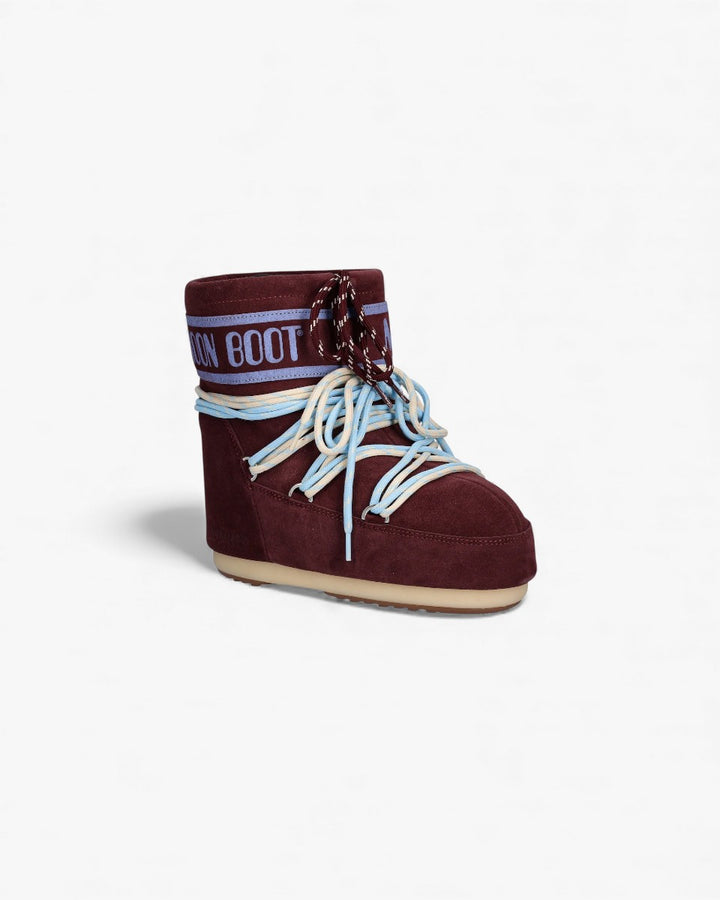 Moon Boot Śniegowce Icon Low Suede Laces Burgundy - GOT'EM