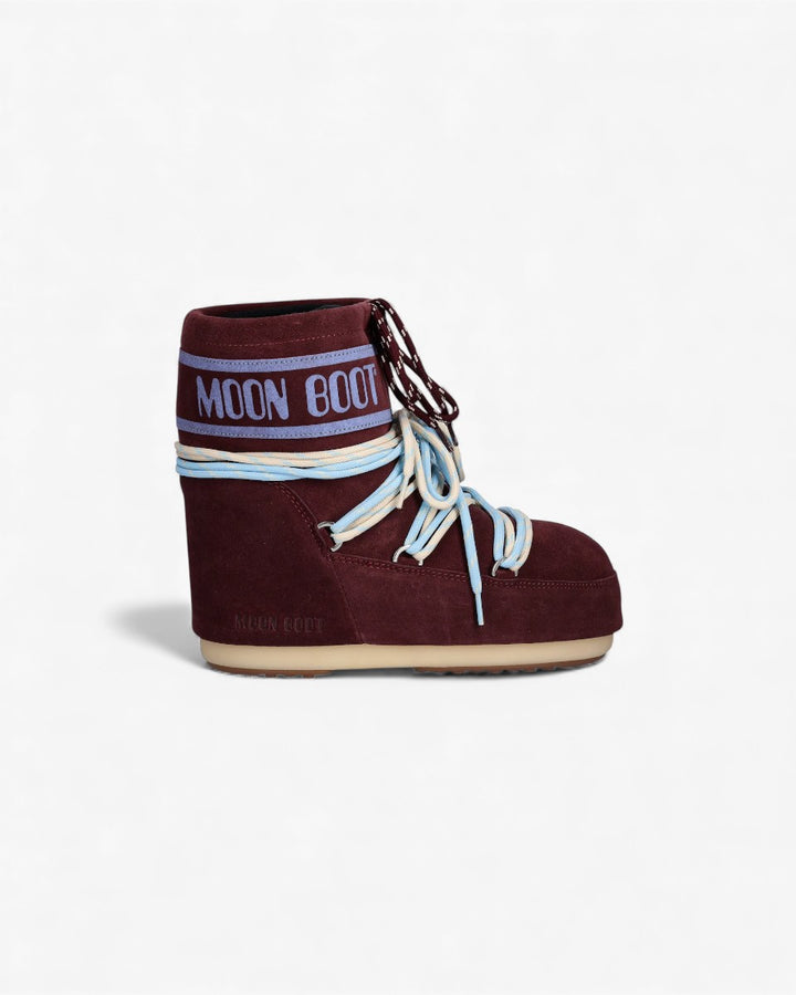 Moon Boot Śniegowce Icon Low Suede Laces Burgundy - GOT'EM