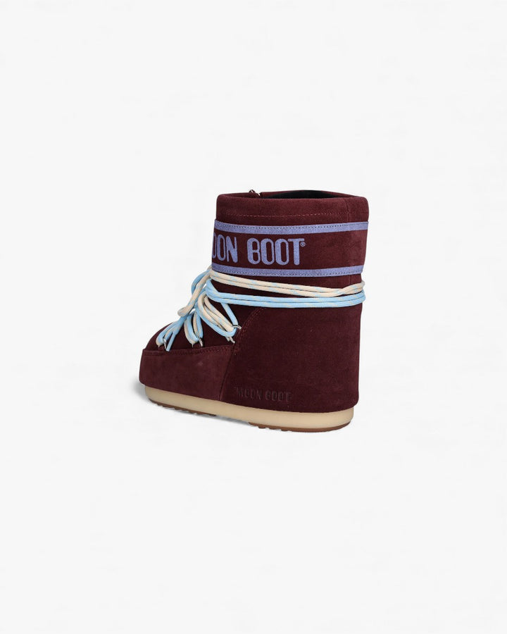 Moon Boot Śniegowce Icon Low Suede Laces Burgundy - GOT'EM
