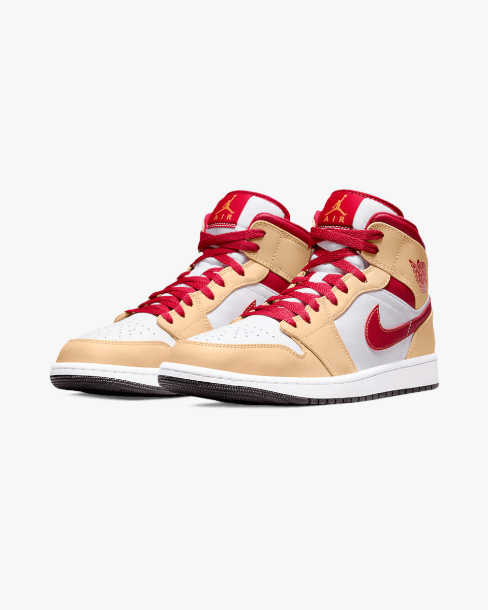 Air Jordan 1 Mid Beige Red - GOT'EM