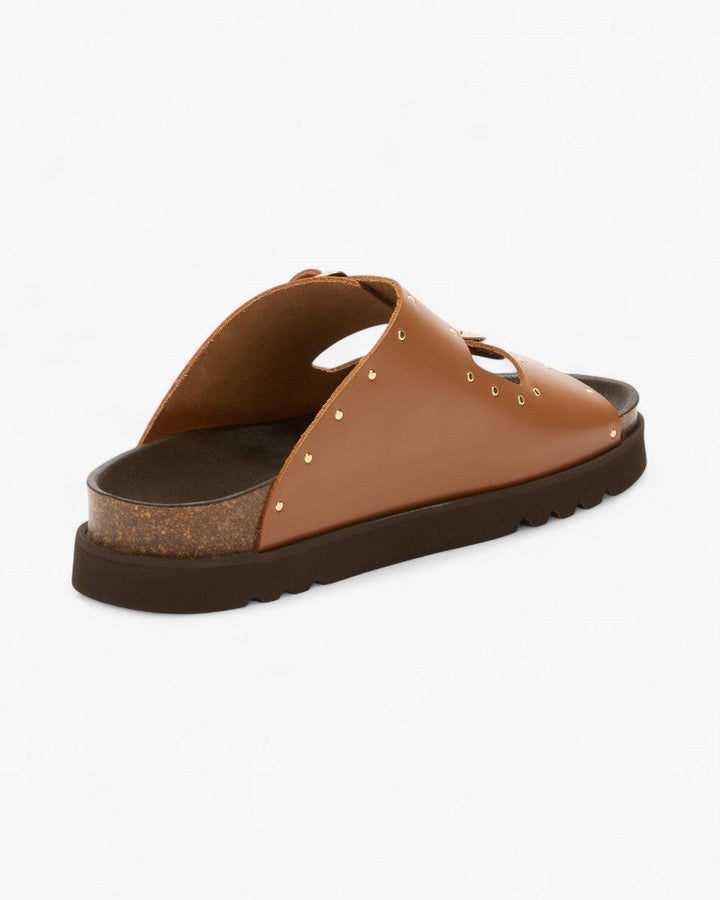 Scholl Sandały Beatriz Leather Studs Koniakowe - GOT'EM