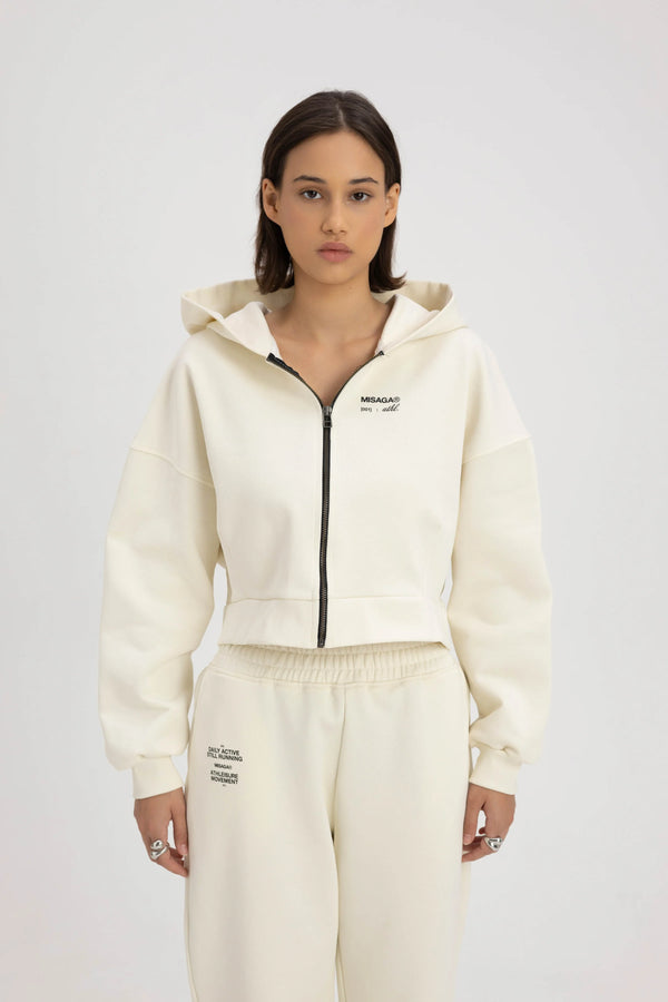 MOVEMENT ZIP UP HOODIE OFF WHITE - GOT'EM