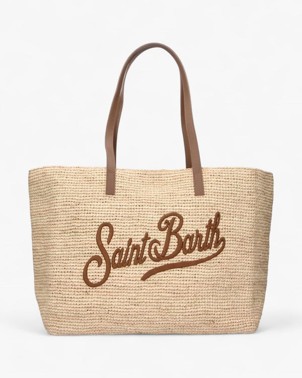 MC2 SAINT BARTH Torebka Raffia City Beżowo-brązowa - GOT'EM