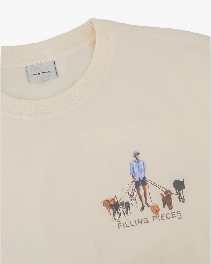 Filling Pieces T-shirt Dog Walker Antique White - GOT'EM