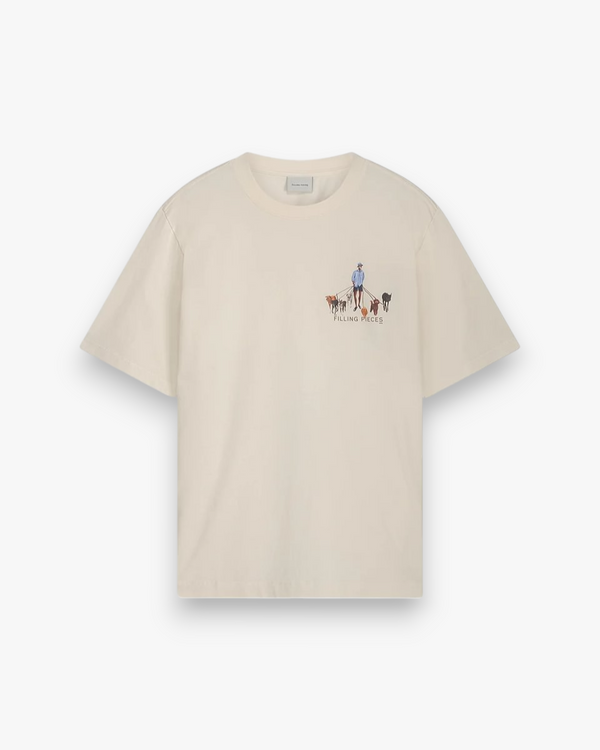 Filling Pieces T-shirt Dog Walker Antique White - GOT'EM