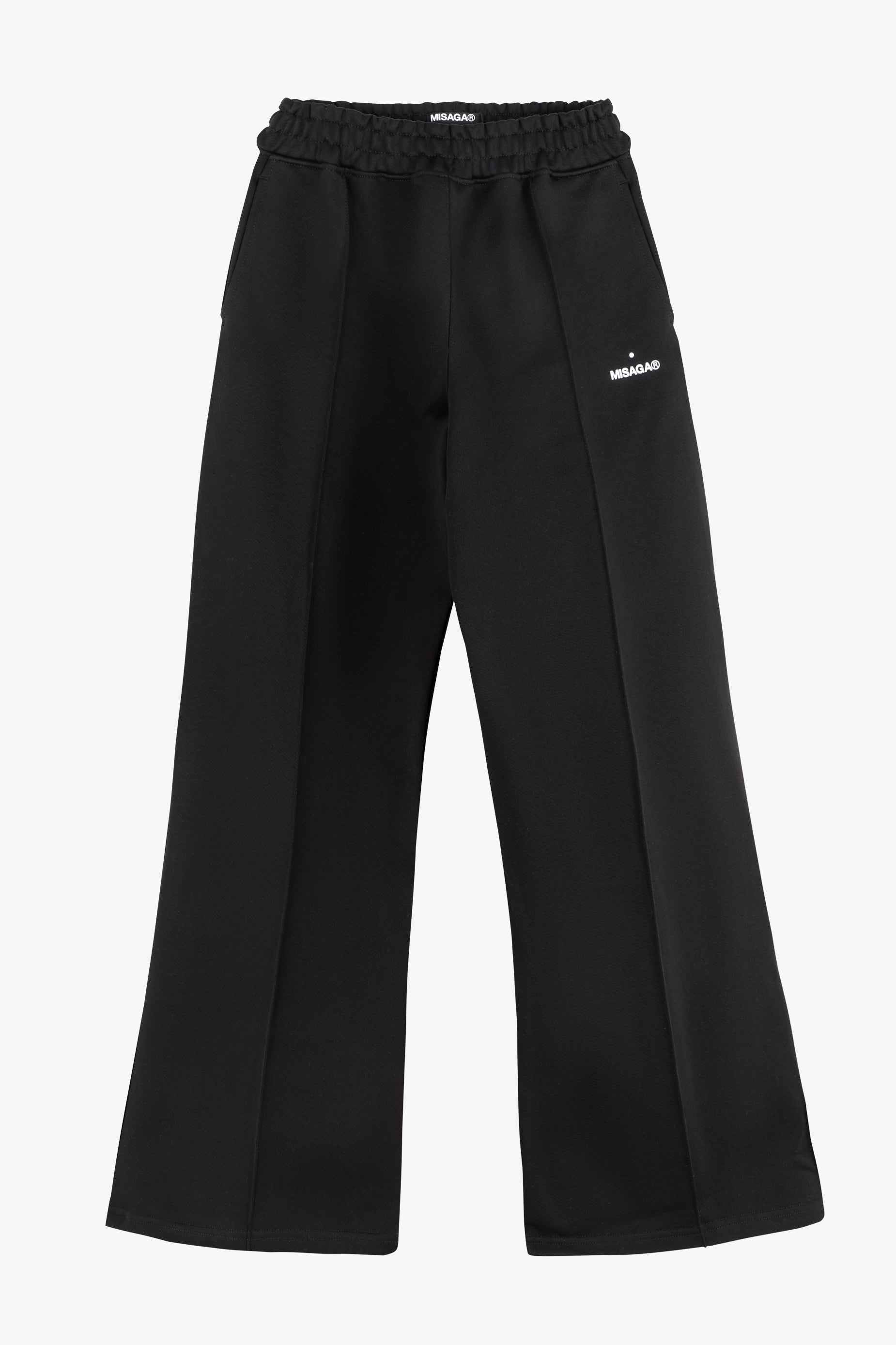 CREASE WIDE-LEG SWEATPANTS BLACK - GOT'EM