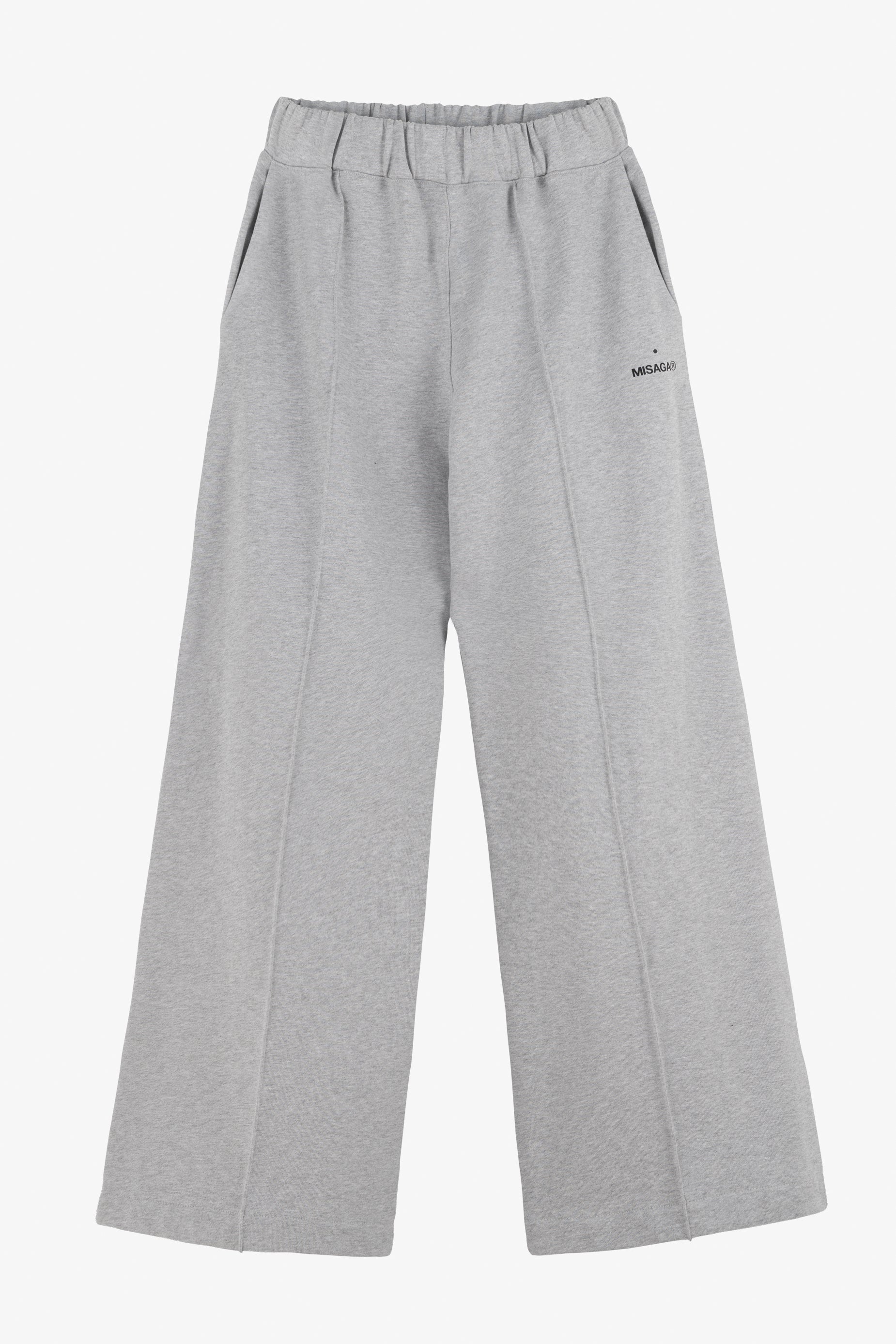 CREASE WIDE-LEG SWEATPANTS GREY - GOT'EM