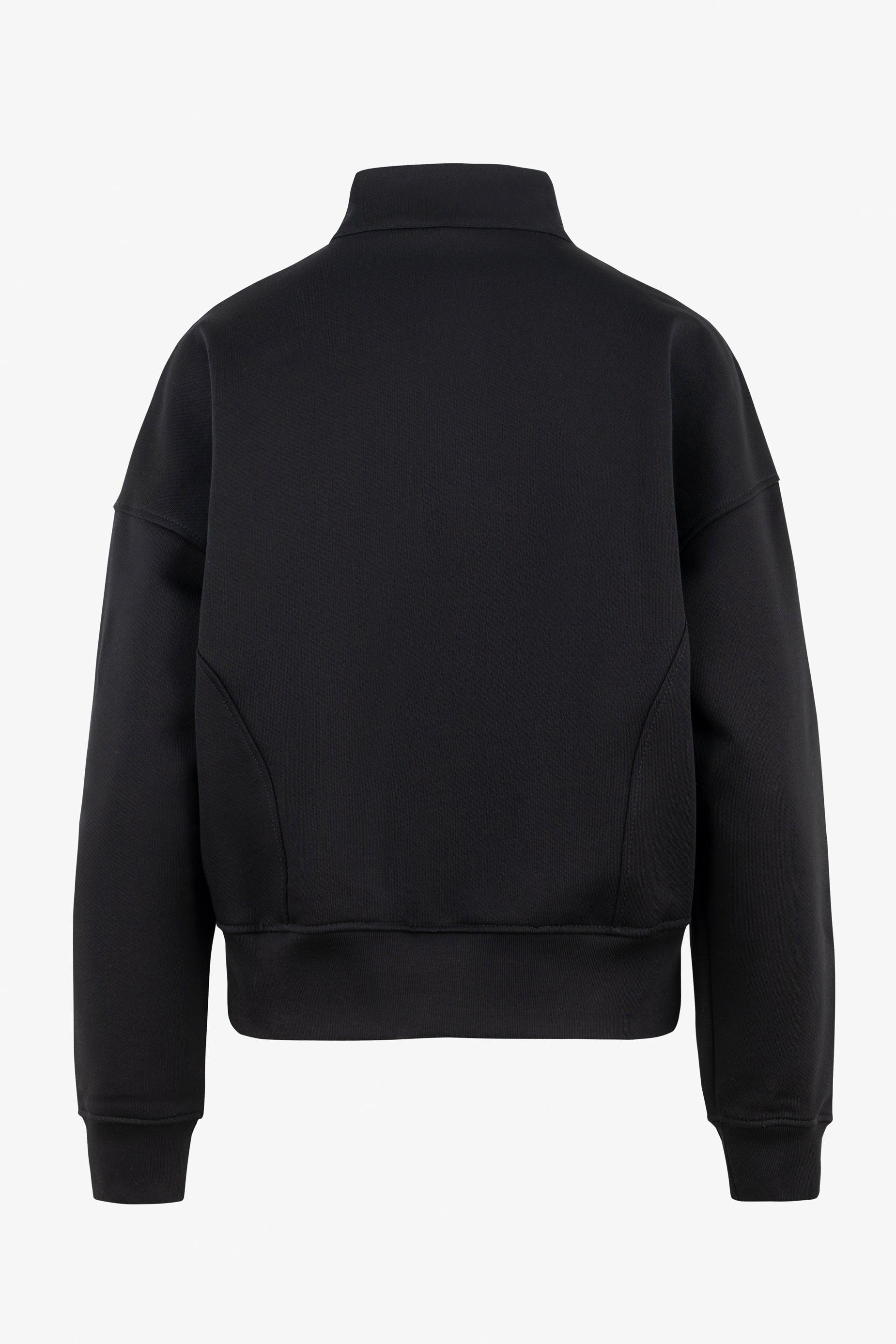 FUNNEL NECK ZIP SWEATSHIRT BLACK - GOT'EM