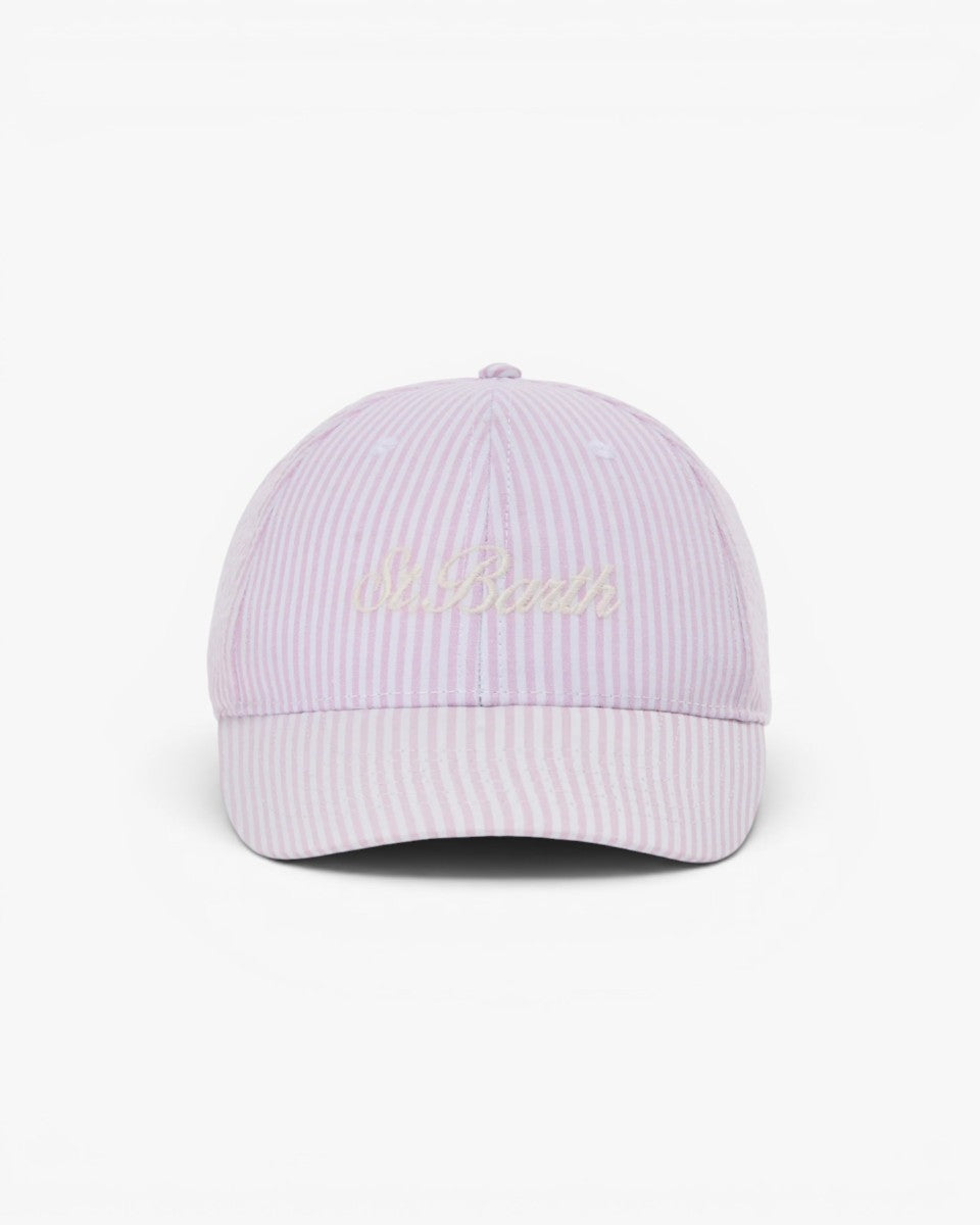 MC2 Saint Barth Czapka Baseball N Seersucker Stripes Pink