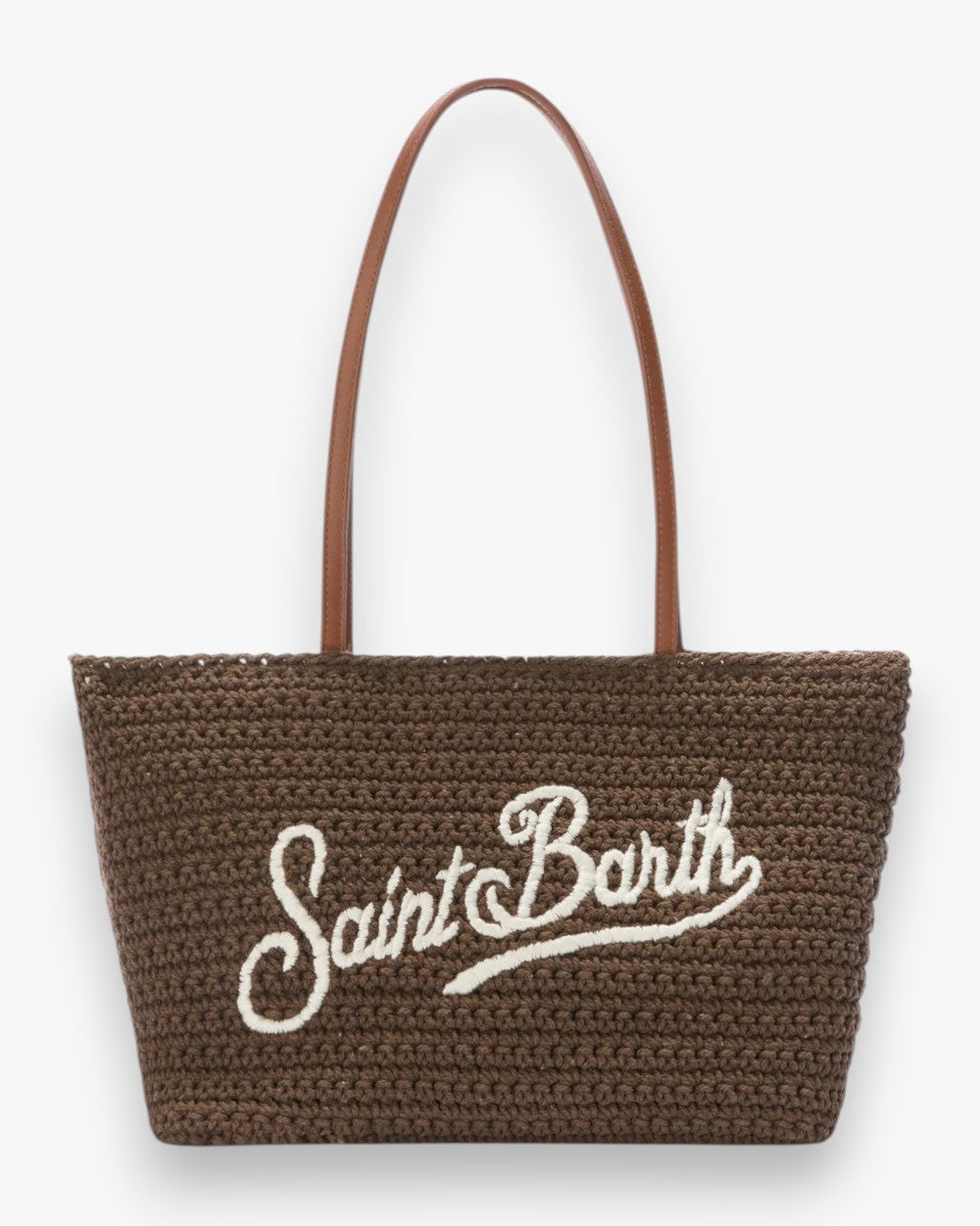 MC2 SAINT BARTH Torebka Crochet Tote Mid Brown