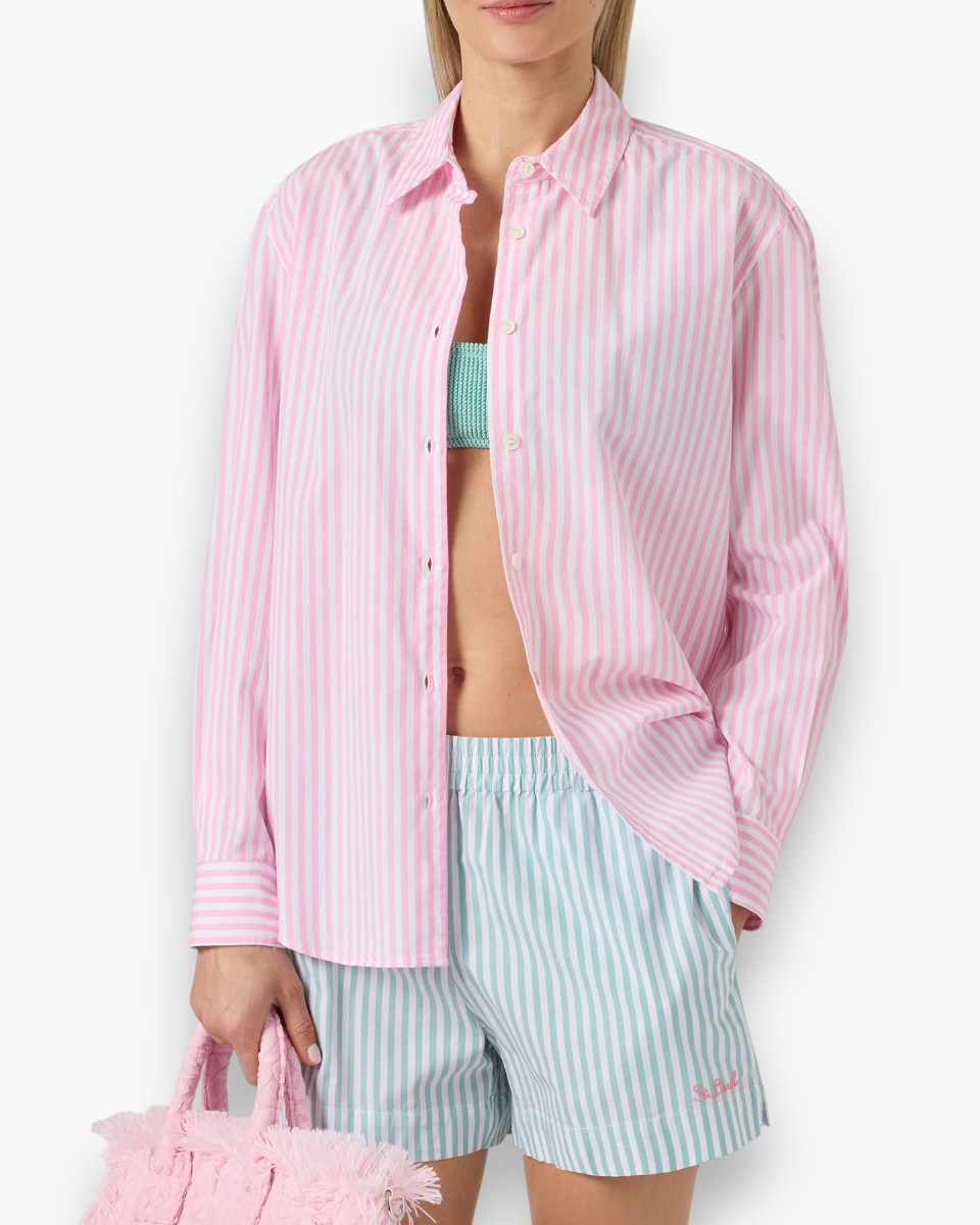 MC2 Saint Barth Koszula Meredith Cotton Sb Beach Stripes Pink