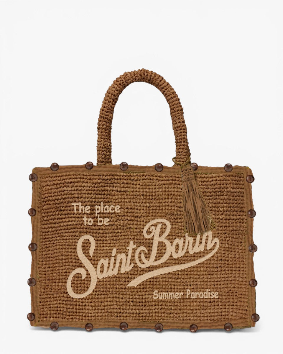 MC2 SAINT BARTH Torebka Vanity Raffia Beads Brown