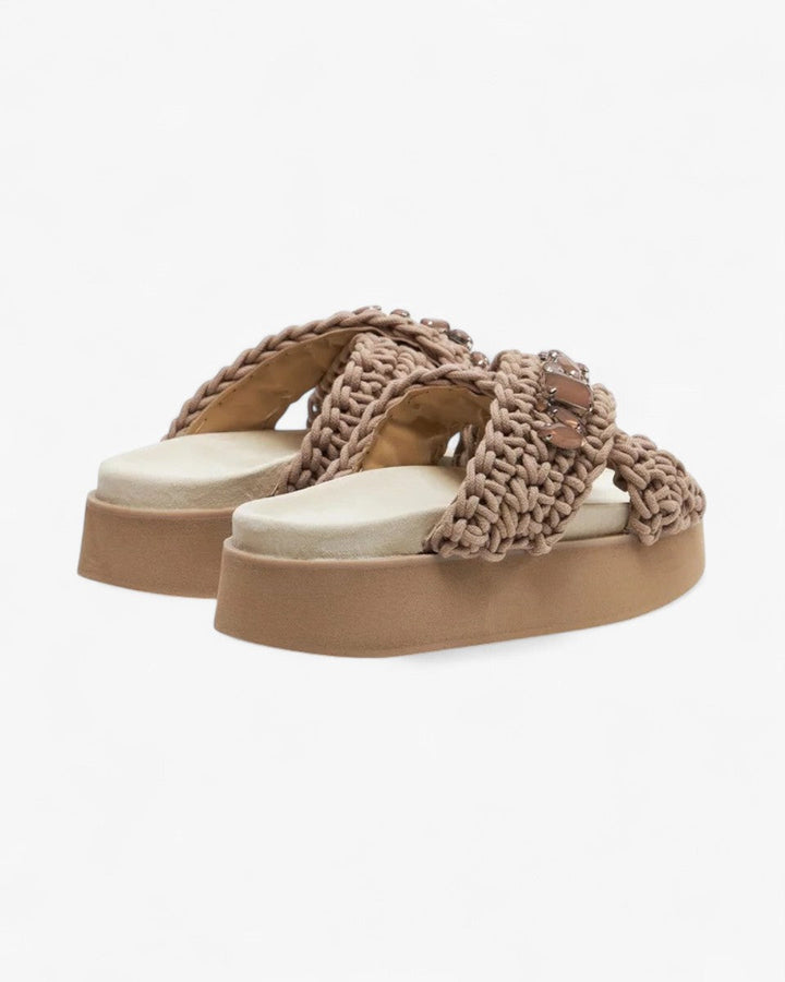Inuikii Klapki Woven Stones Platform Taupe - GOT'EM