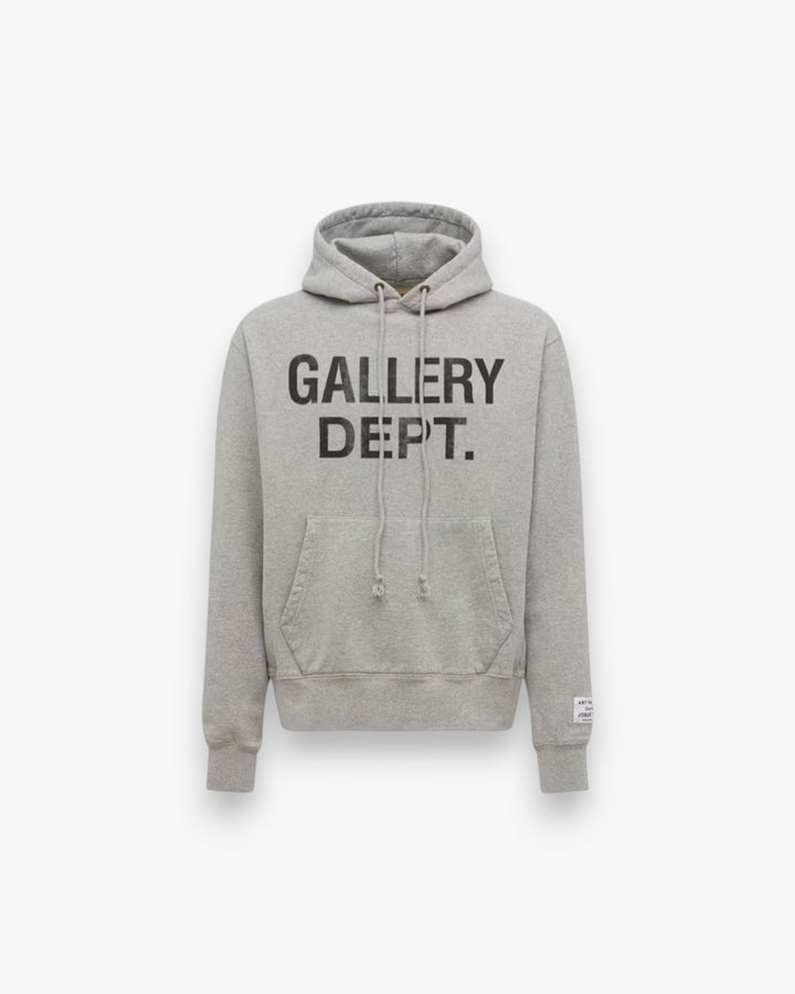 Gallery Dept. Center Logo Hoodie Heather Grey - GOT'EM