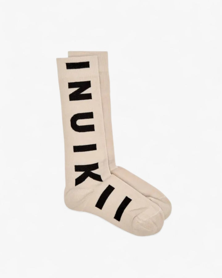 Inuikii Skarpetki High Top Jacquard Sock Beżowo-czarne - GOT'EM