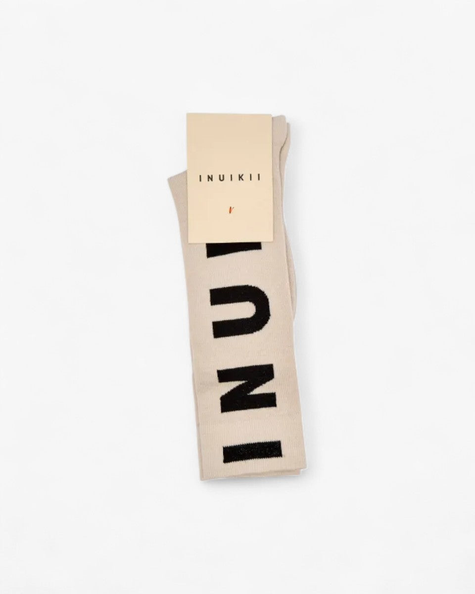 Inuikii Skarpetki High Top Jacquard Sock Beżowo-czarne