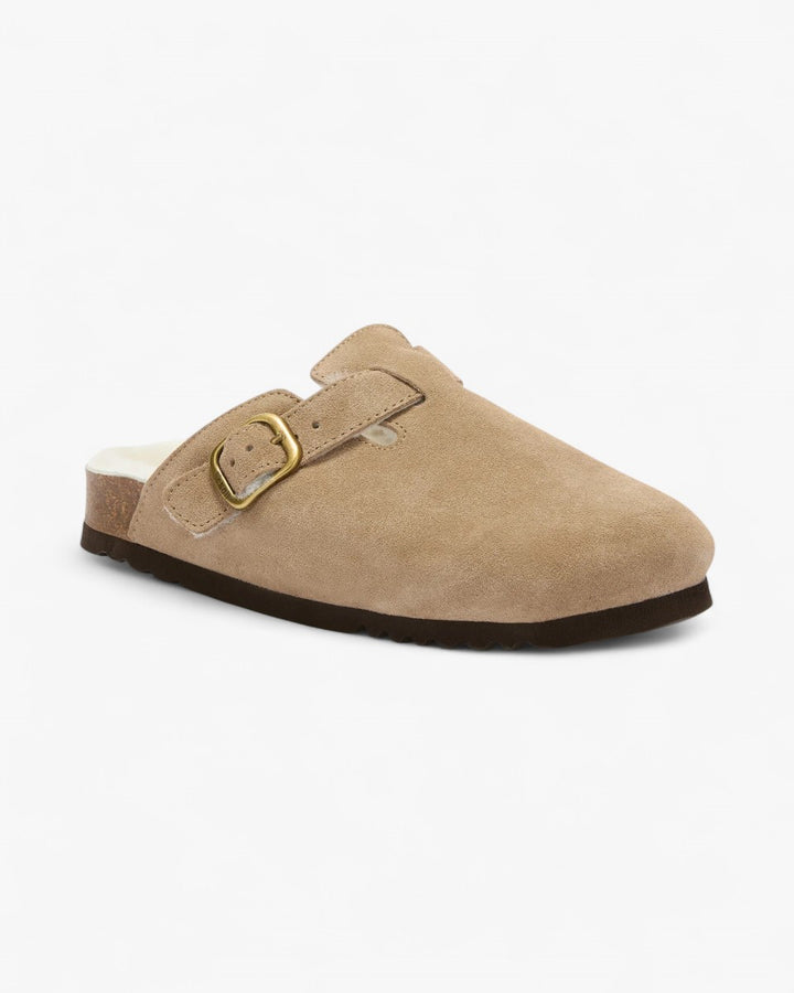 Scholl Mule Fae New F Suede Dark Beige - GOT'EM