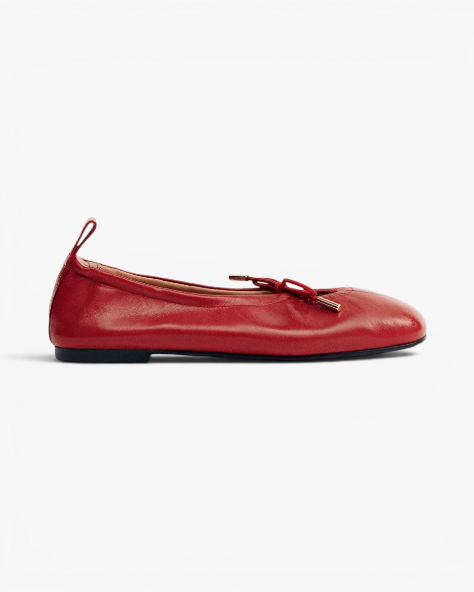 Alohas Baletki Rosalind Red Leather