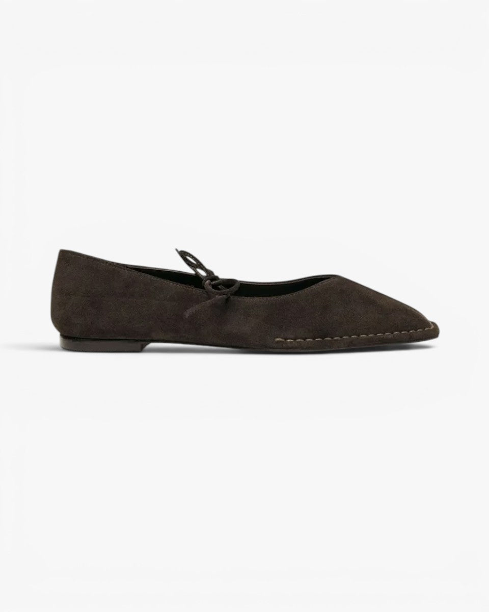 Alohas Baletki Sway Suede Coffee Brown Leather