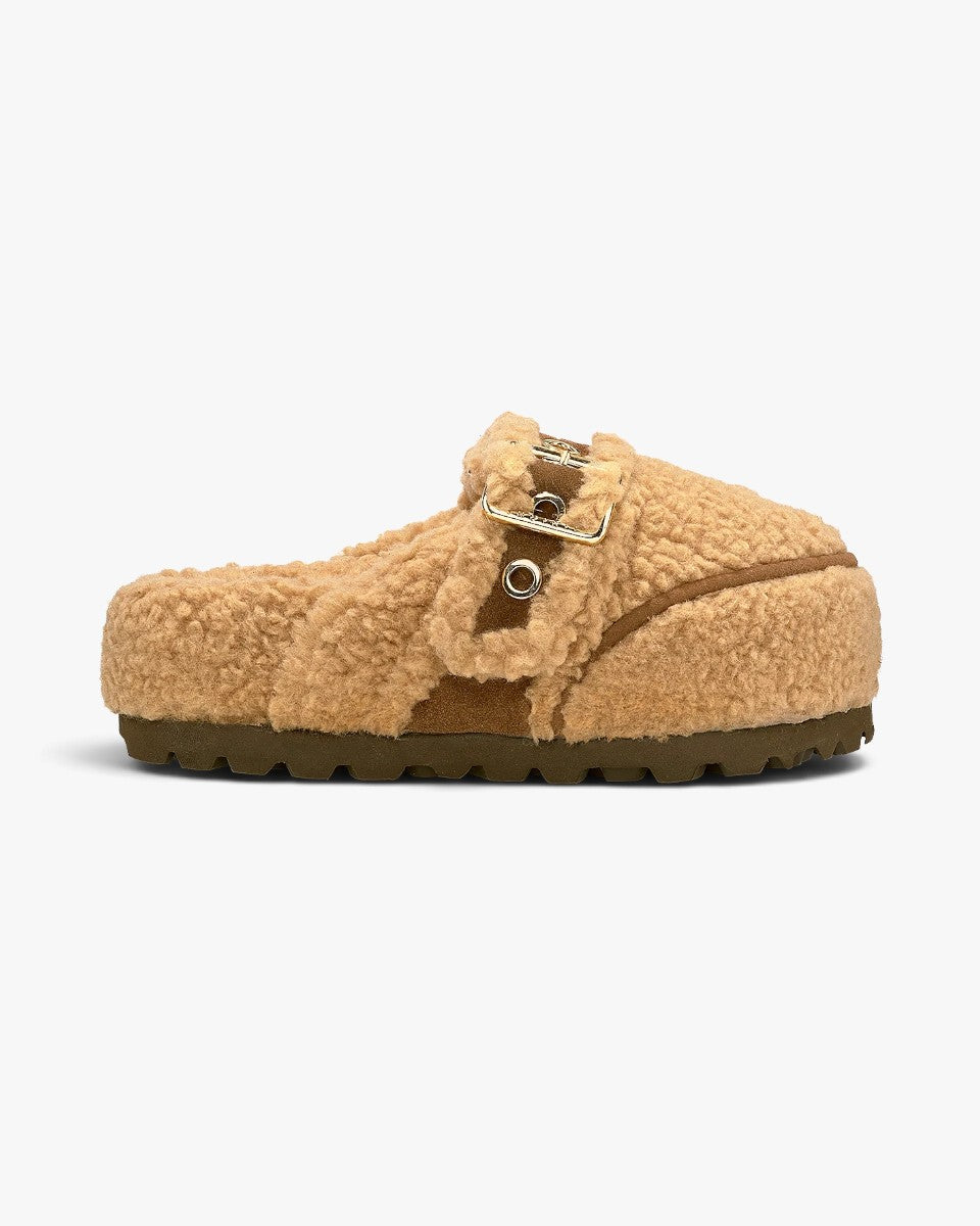 Inuikii Mule Cozy Loafer Curly Beige