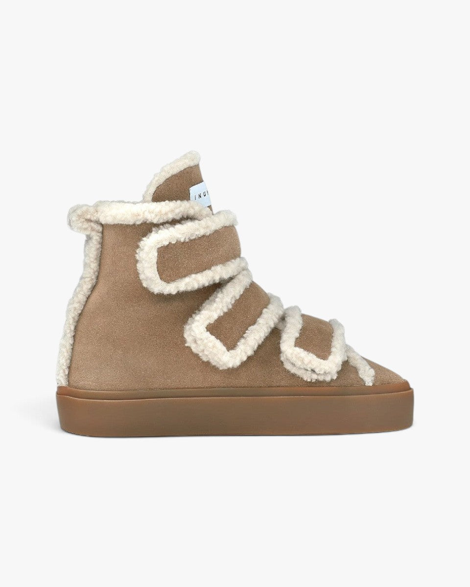 Inuikii Sneakersy Shearling Velcro High Light Beige