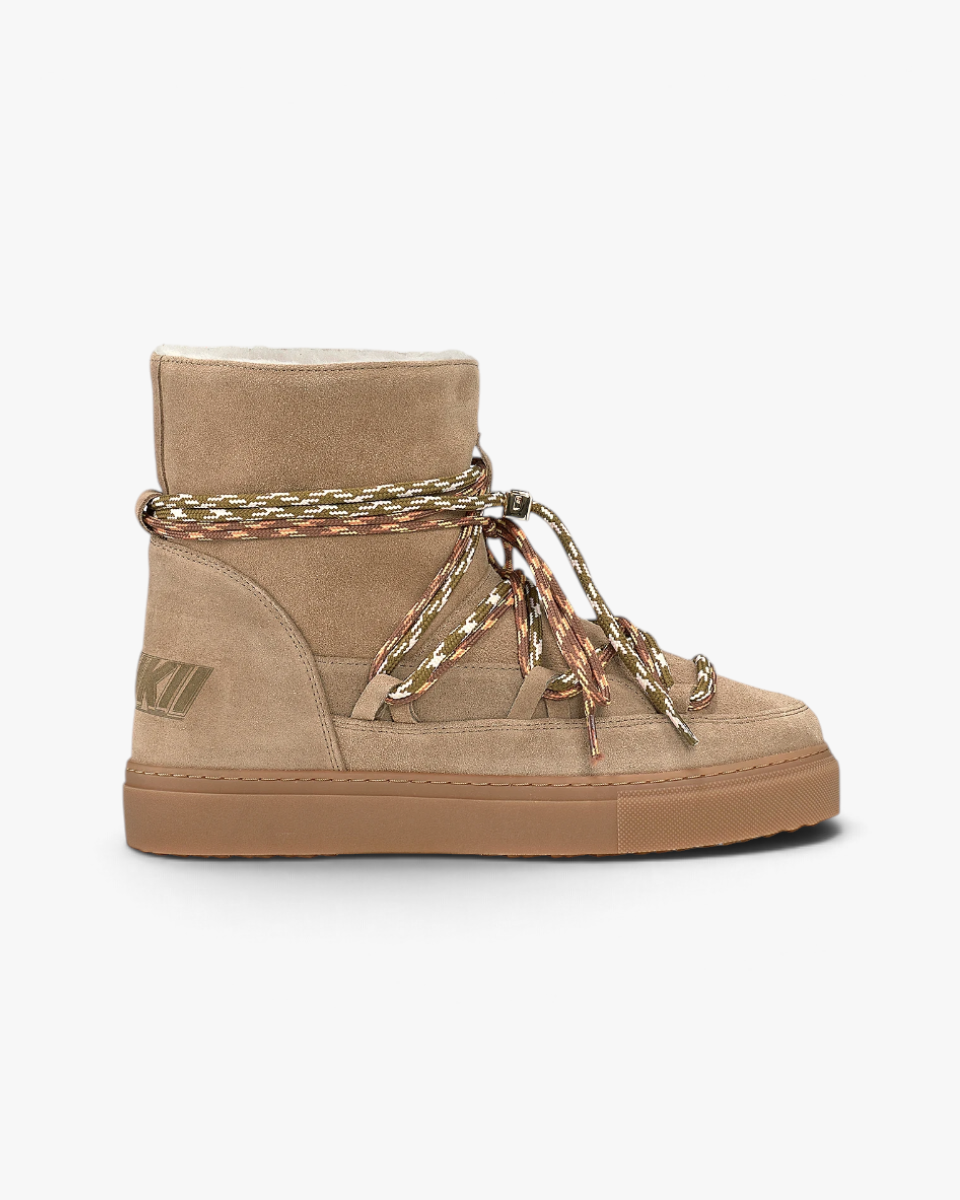 Inuikii Śniegowce Suede Double Tie Beige