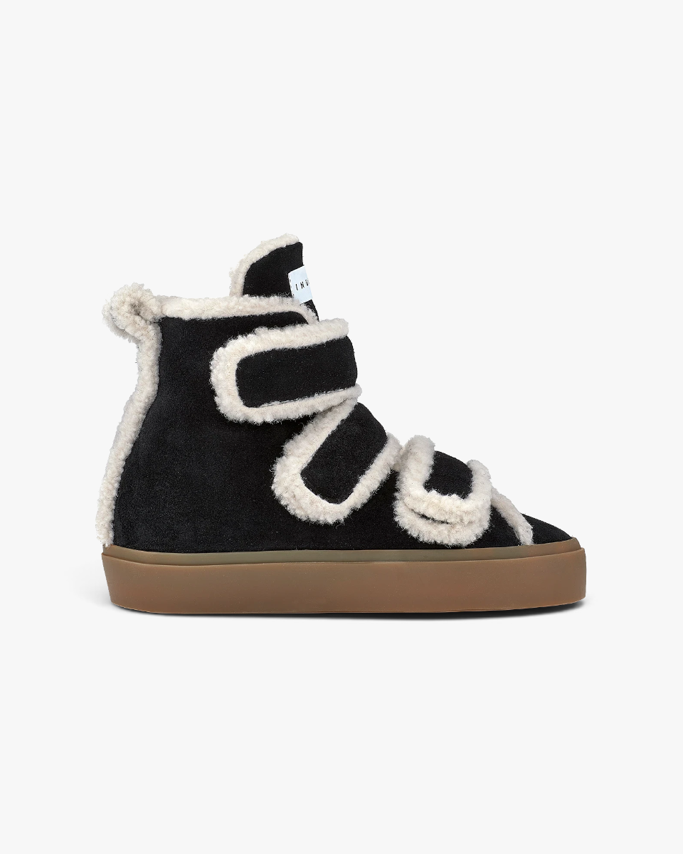 Inuikii Sneakersy Shearling Velcro Wedge Black