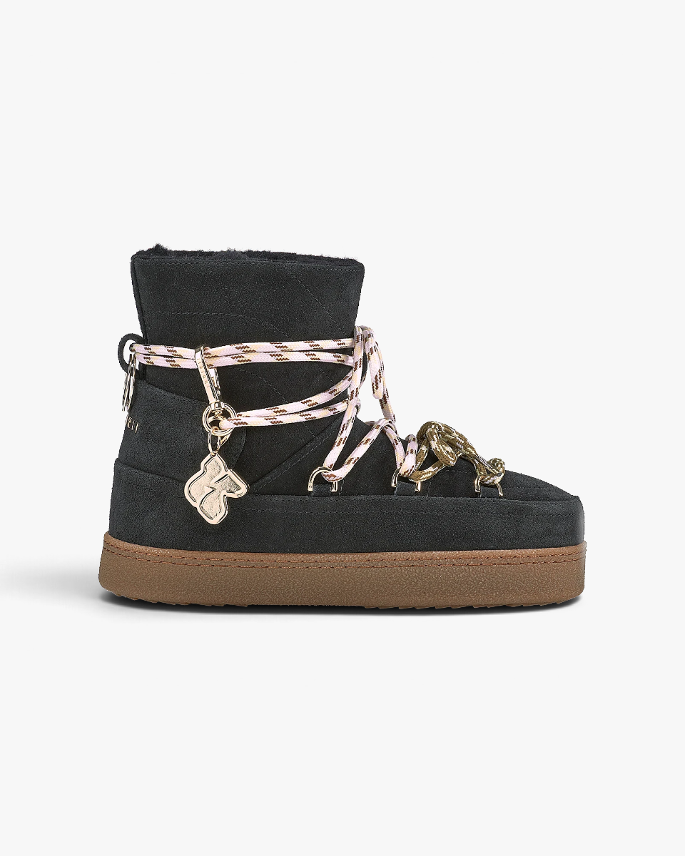 Inuikii Śniegowce Quilted Suede Black
