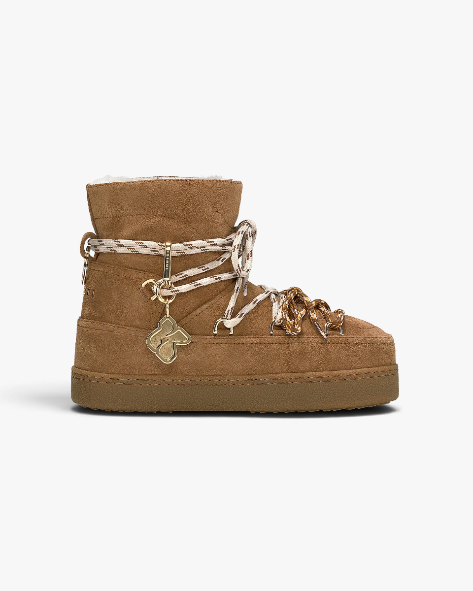 Inuikii Śniegowce Quilted Suede Brown